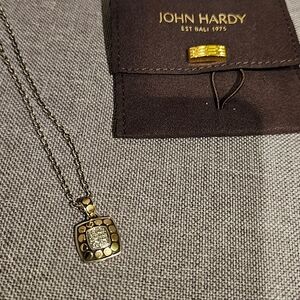 John Hardy silver, 18k gold and diamond necklace dot collection.